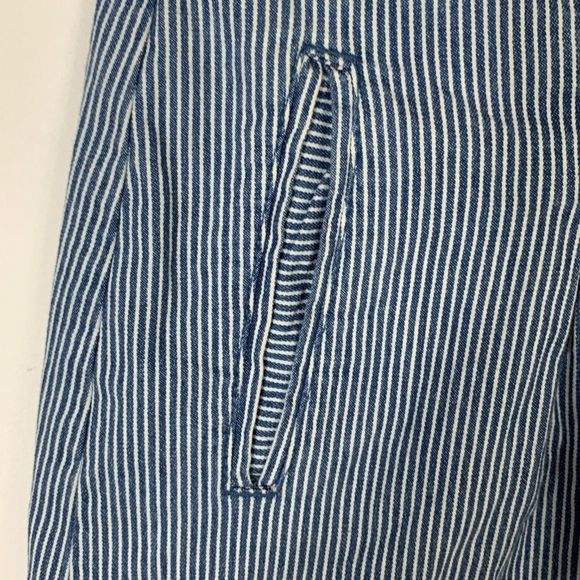 H&M 2 White Navy Blue Striped A Lined Mini Skirt Flare Nautical Y2K Sailor HM - Picture 6 of 7